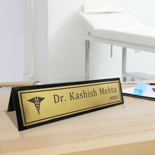 Gifteeng Custom Acrylic Desk Name Plate - Elegant Office Sign for Professionals